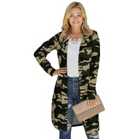 Green Camo Print Long Cardigan - L thumbnail