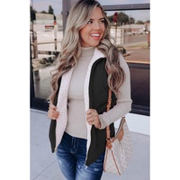 Black Fleece Lined Quilted Zip up Vest Coat - XL thumbnail