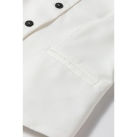 White Solid Color Button up V Neck Suit Vest - 2XL thumbnail