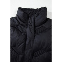 Black Quilted High Neck Zip Up Jacket Vest - 2XL thumbnail