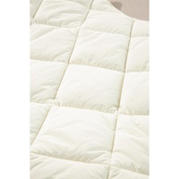 Beige Quilted High Neck Button Up Pocket Vest Coat - XL thumbnail