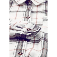 Azura Exchange White Oversized Plaid Pattern Shacket with Slits - M thumbnail