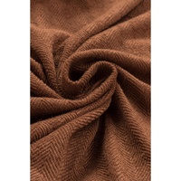 Azura Exchange Brown Contrast Flap Pockets Relaxed Shacket - M thumbnail