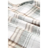 Gray Plaid Pattern Sherpa Lined Hooded Shacket - L thumbnail