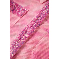 Apricot Pink Mineral Wash Sequin Patchwork Flap Pocket Shacket - XL thumbnail