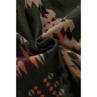 Green Aztec Print Flap Pockets Long Sleeve Shacket - XL thumbnail