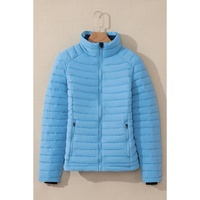 Myosotis Solid Color Quilted Zip-up Puffer Jacket - M thumbnail