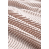 Parchment Corded Colorblock Long Sleeve Slit V Neck Plus Top - 1X thumbnail