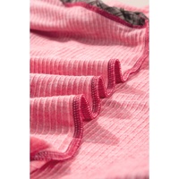 Pink Checkered Paisley Patchwork Raglan Sleeve Seamed Plus Size Top - 1X thumbnail
