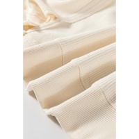White Solid Color Waffle Knit Drop Shoulder Plus Size Sweatshirt - 1X thumbnail
