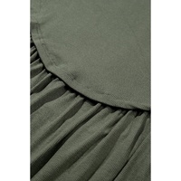 Mist Green Plus Size Thermal Knitted Babydoll Flare Top - 1X thumbnail