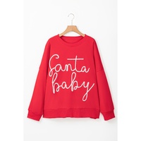 Fiery Red Plus Size Santa Baby Tinsel Crew Neck Sweatshirt - 2X thumbnail