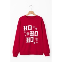 Fiery Red Christmas Ho Ho Ho Graphic Plus Size Sweatshirt - 4X thumbnail
