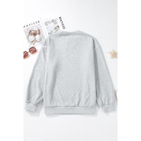 Light Grey Creep It Real Ghost Print Plus Size Sweatshirt - 2X thumbnail