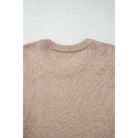 Smoke Gray Pearled Drop Shoulder Plus Size Sweater - 1X thumbnail