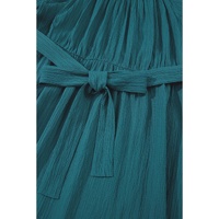 Skobeloff Frilled U Neck Puff Sleeve Belted Ruffle Hem Plus Size Midi Dress - 4X thumbnail