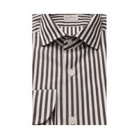 Bagutta Men's Classic Brown Cotton French Collar Shirt - 2XL thumbnail