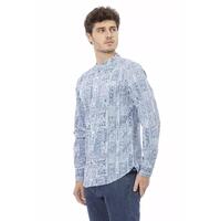 Regular Fit Mandarin Collar Shirt with Button Front Closure L Men thumbnail