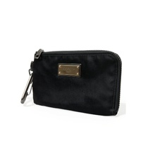 Dolce & Gabbana Men's Black Nylon Logo Plaque Keyring Pouch Clutch Bags - One Size thumbnail