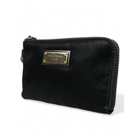 Dolce & Gabbana Women's Black Nylon Logo Plaque Keyring Pouch Clutch Bag - One Size thumbnail