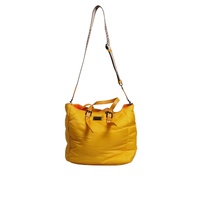 Dolce & Gabbana Men's Yellow Orange Nylon Logo Plaque Hand Shoulder Duffle Bag - One Size thumbnail