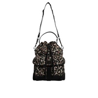 Dolce & Gabbana Men's Multicolor Leopard Cotton Shoulder Bucket Bag - One Size thumbnail