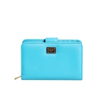 Dolce & Gabbana Women's Light Blue Leather Bifold Continental Clutch Wallet - One Size thumbnail