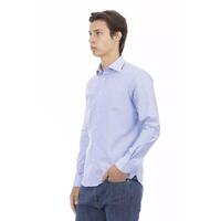 Baldinini Trend Men's Light Blue Cotton Shirt - L thumbnail