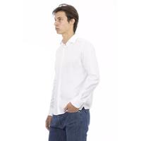 Baldinini Trend Men's White Cotton Shirt - M thumbnail