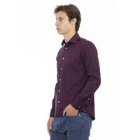 Baldinini Trend Men's Bordeaux Cotton Shirt - 2XL thumbnail