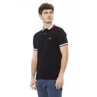 Embroidered Short Sleeve Polo Shirt with Tricolor Collar L Men thumbnail