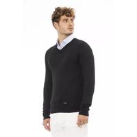 Metal Monogram V-Neck Sweater with Ribbed Details 50 IT Men thumbnail