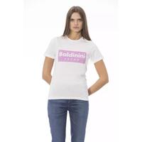 Baldinini Trend Women's White Cotton Tops & T-Shirt - XS thumbnail