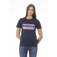 Baldinini Trend Women's Blue Cotton Tops & T-Shirt - L thumbnail