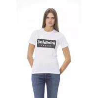 Baldinini Trend Women's White Cotton Tops & T-Shirt - S thumbnail