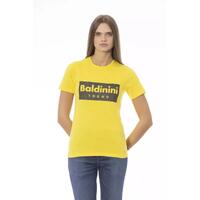 Baldinini Trend Women's Yellow Cotton Tops & T-Shirt - M thumbnail
