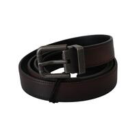 100% Authentic Dolce & Gabbana Leather Belt with Gray Buckle 115 cm Men thumbnail