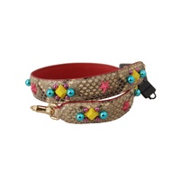 Dolce & Gabbana Women's Beige Python Leather Crystals Shoulder Strap - One Size thumbnail