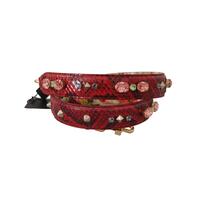 Dolce & Gabbana Women's Red Exotic Leather Crystals Reversible Shoulder Strap - One Size thumbnail