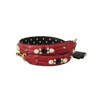 Dolce & Gabbana Women's Red Python Leather Crystals Reversible Shoulder Strap - One Size thumbnail