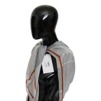Costume National Women's Gray Orange Silk Floral Foulard Wrap Scarf - One Size thumbnail