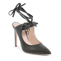 Leather Pointed Toe Mule with Bow Detail - 38 EU thumbnail
