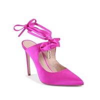 Satin Bow Mule with Stiletto Heel - 39 EU thumbnail