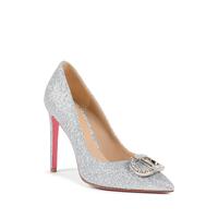 Dee Ocleppo Women's Glitter Fabric Pump in Silver - 37 EU thumbnail