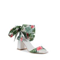 Silk Printed Heeled Sandal - 37.5 EU thumbnail