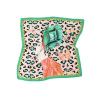 Green Leopard Silk Scarf - One Size thumbnail