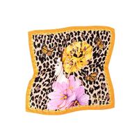 Orange Leopard Silk Scarf - One Size thumbnail
