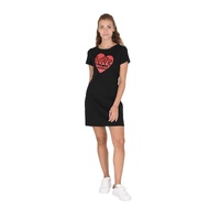 Heart Print Mini Dress Short Sleeves - 42 IT thumbnail