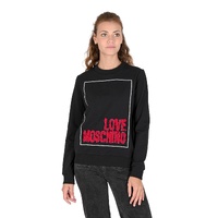 Love Moschino Women's Black Sweatshirt with 3D Logo - 40 IT thumbnail
