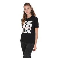Love Moschino Crossword T-Shirt for Women - Black - 40 IT thumbnail